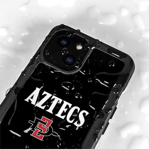San Diego State University Aztecs Black iPhone 15 Plus Waterproof Case